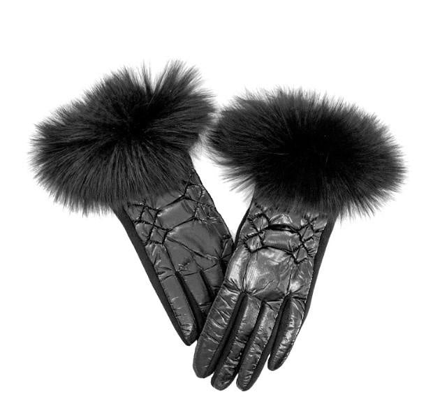 SHINY PUFFER GLOVES