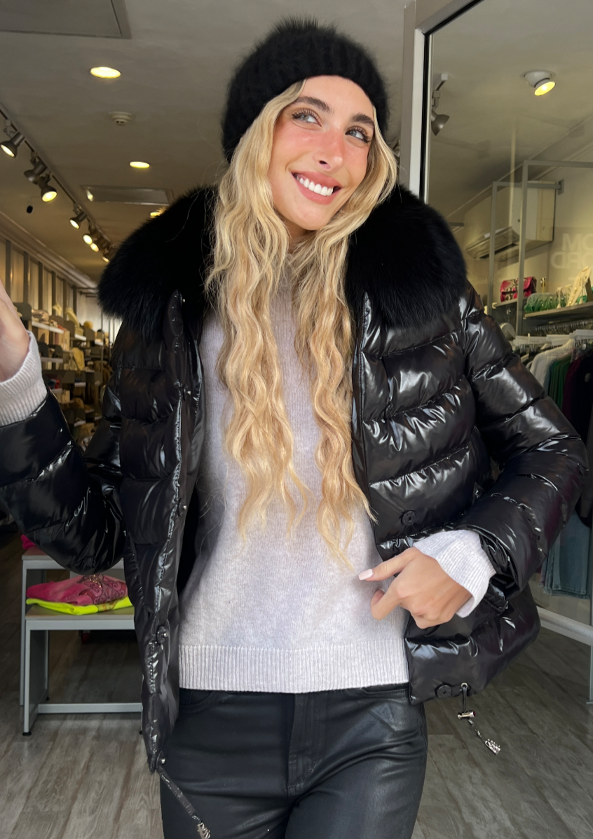 SLANT POCKETS PUFFER COAT