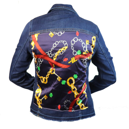 CHAIN & KEY DARK DENIM JACKET