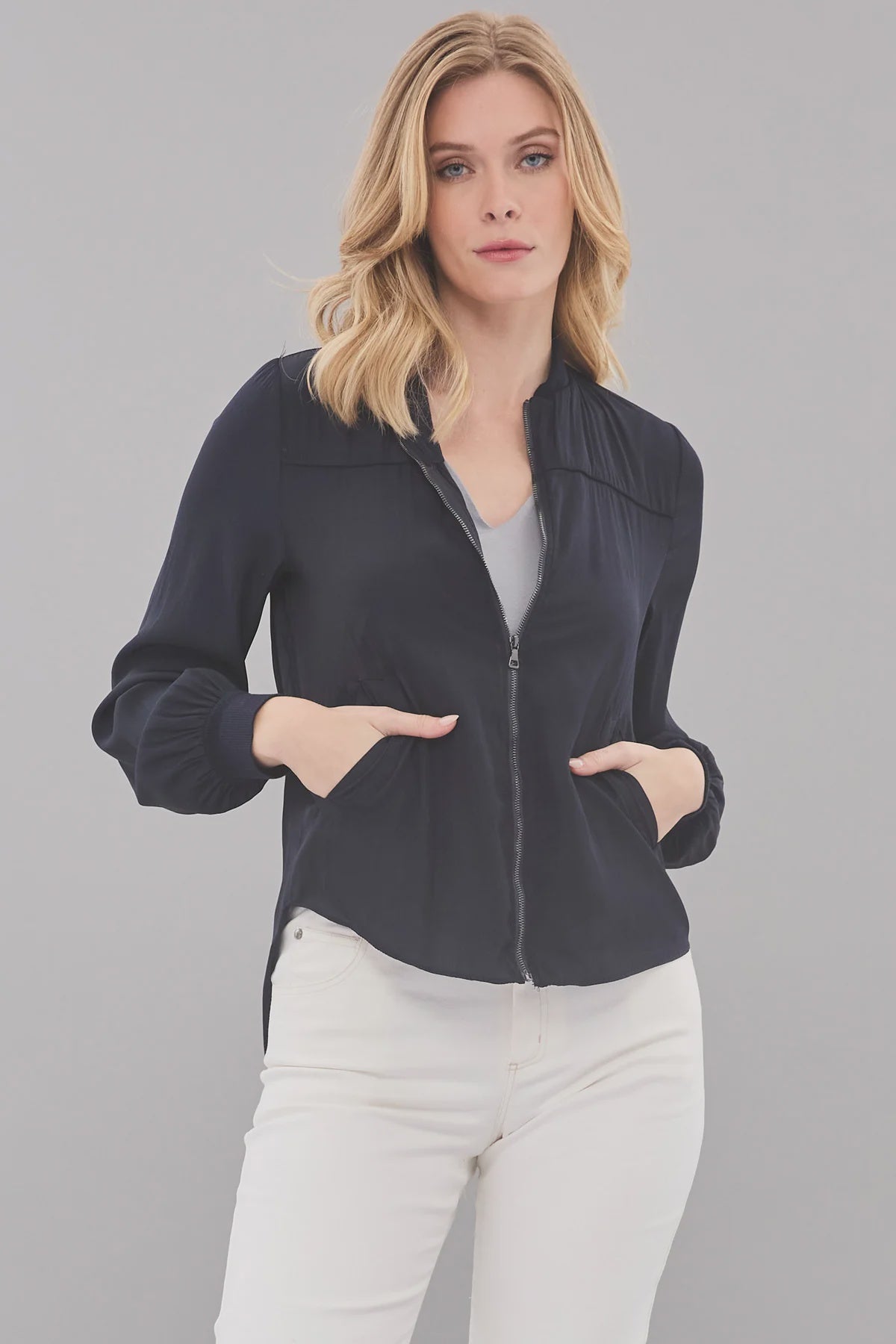 SATIN BASEBALL JACKET