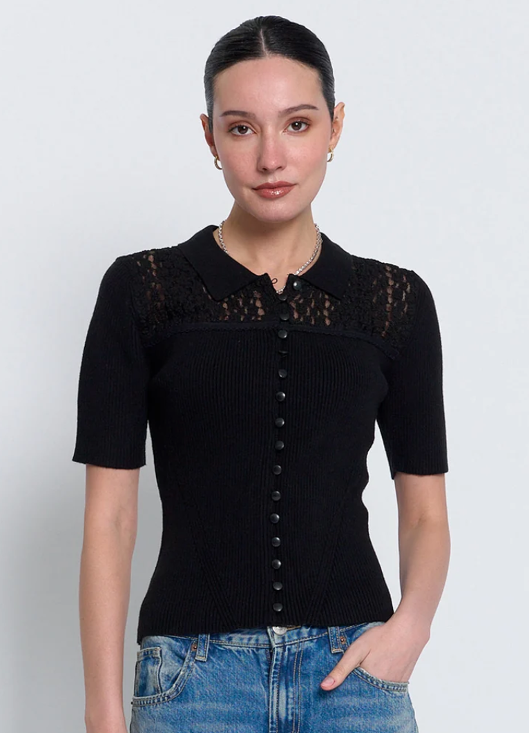 SCARLET BUTTON SWEATER
