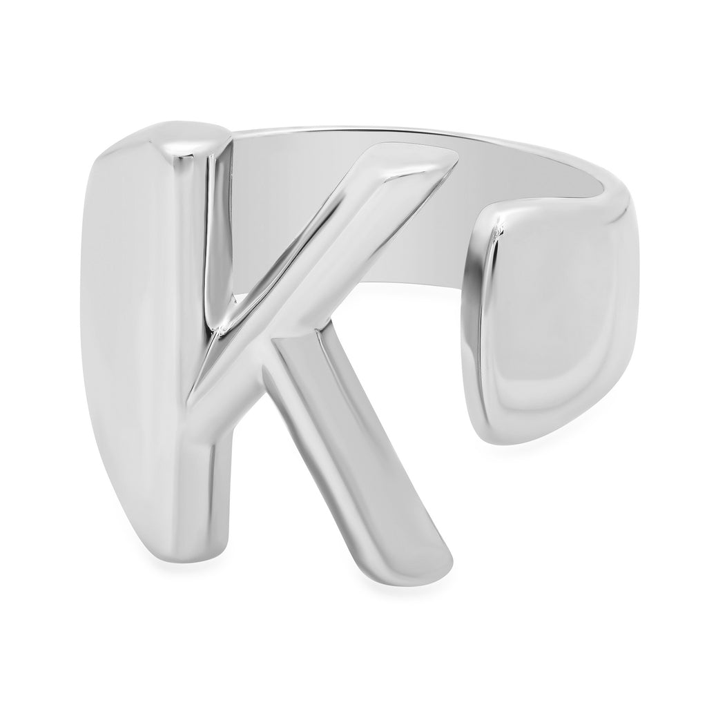 SLEEK INITIAL RING SILVER, SIZE 7
