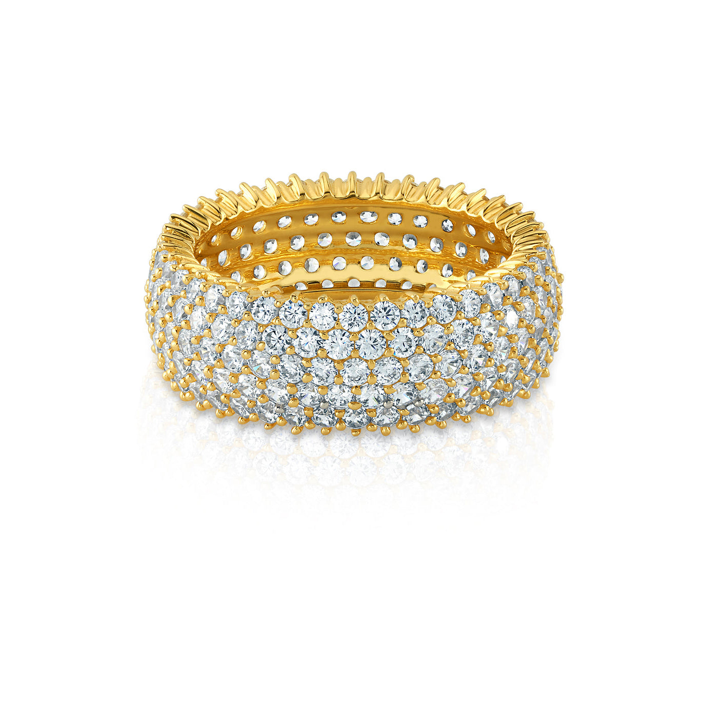 5 row band ring, gold