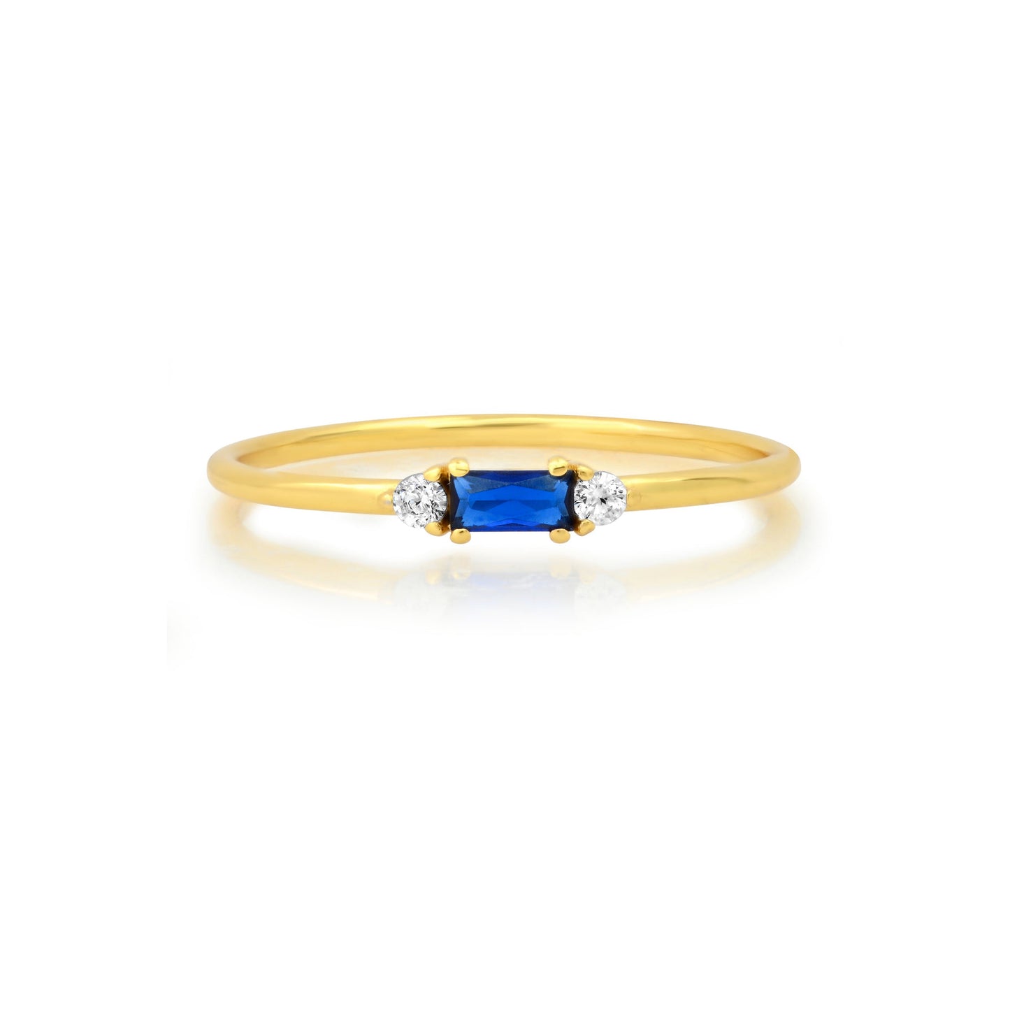 BLUE BAGUETTE RING, GOLD