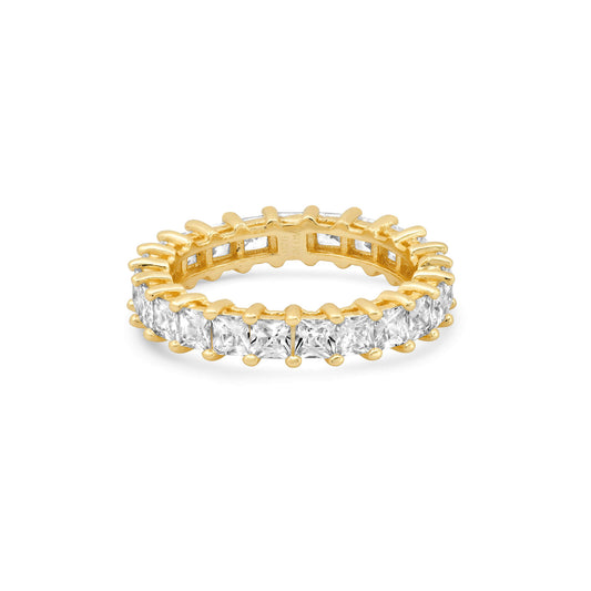 PRINCESS CUT ETERNITY RING, GOLD