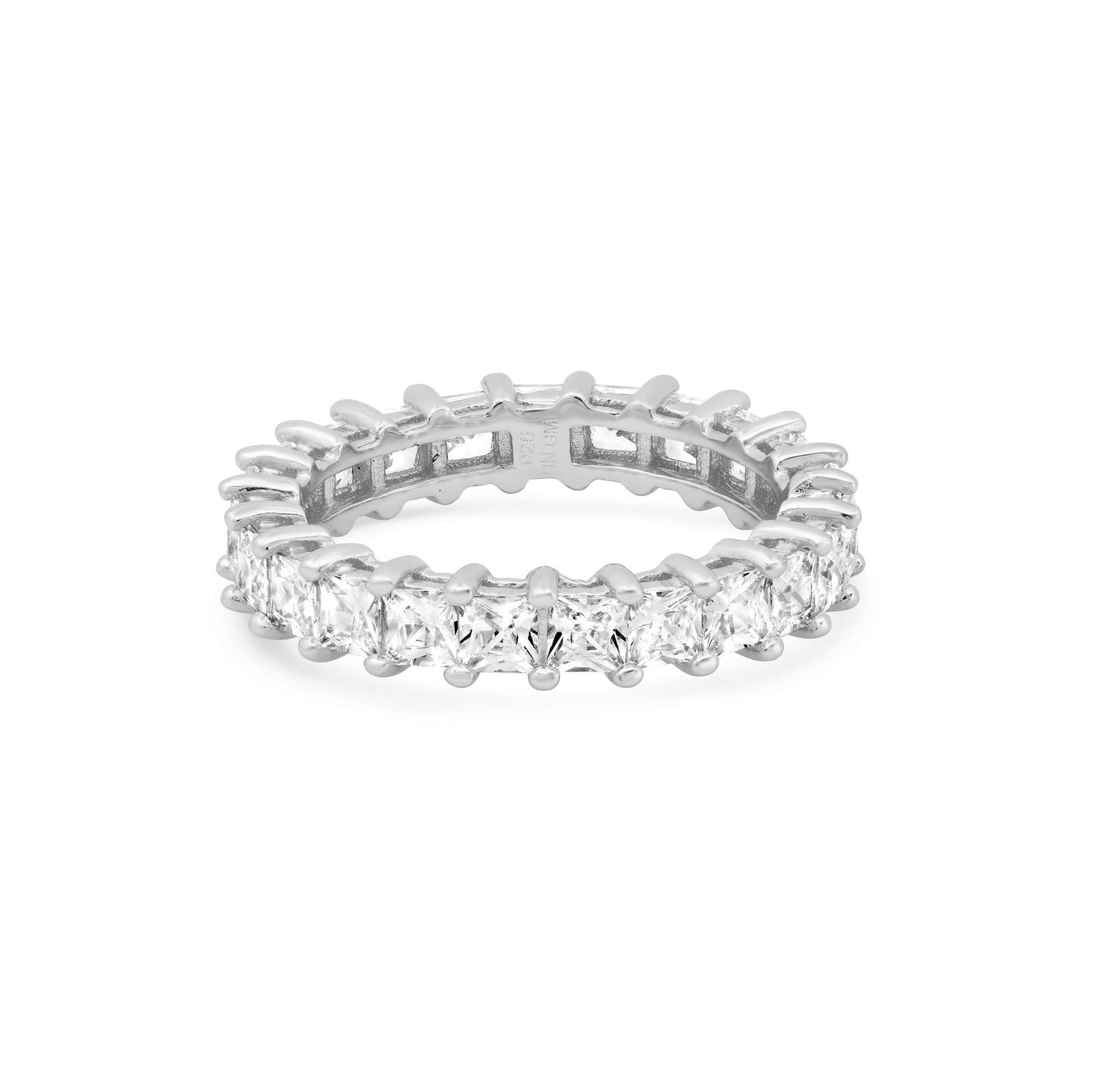 PRINCESS CUT ETERNITY RING, SILVER