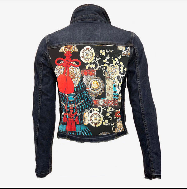 TASS PRINT DARK DENIM JACKET