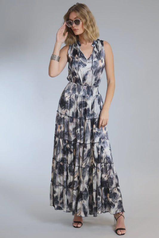 DENIM FLOWER MAXI