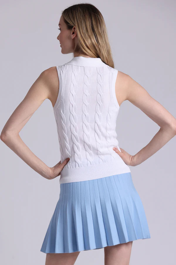 CABLE SLEEVELESS POLO