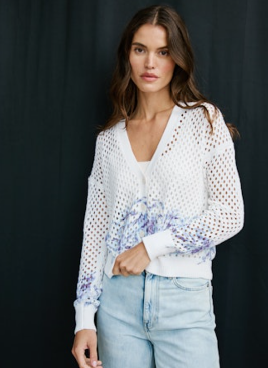 INDIGO FLORAL CARDI