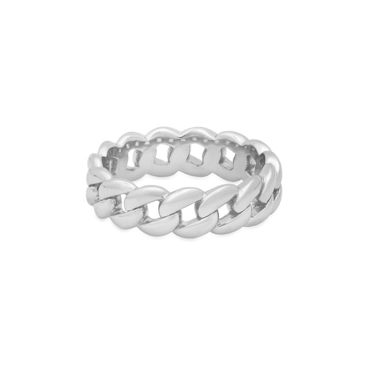 CUBAN LINK RING, SILVER