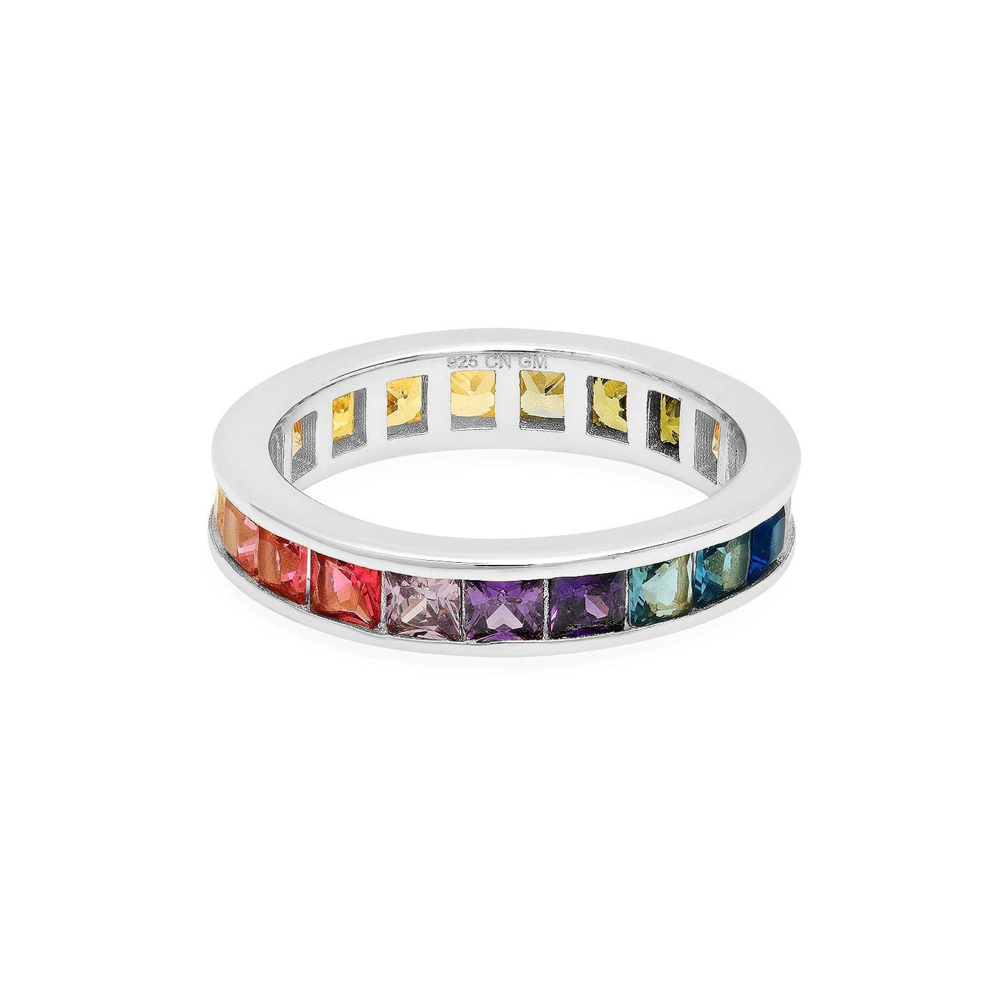 RAINBOW CHANNEL SET RING, SILVER