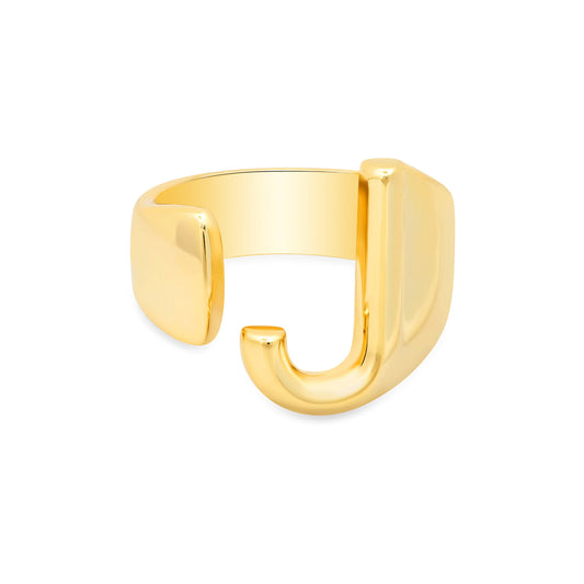 SLEEK INITIAL RING GOLD, SIZE 7