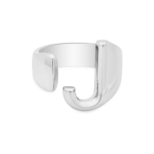 SLEEK INITIAL RING SILVER, SIZE 7