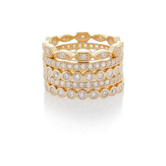 STACKED SHAPES RINGS, GOLD