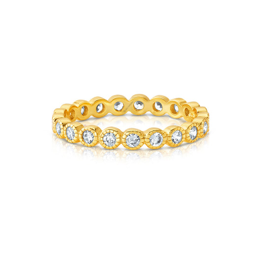 THIN ROUND ETERNITY BAND, GOLD