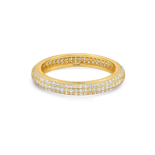 TRIPLE ROW PAVE ETERNITY RING, GOLD